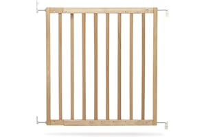 LAWALU BY GEUTHER Geuther 2710 Schwenk-Türschutzgitter Danny | Passung: 63,5-105,5 cm | Höhe 75 cm | Sicherheitsgitter für Kinder | 2-Aktionen-Sicherheitsverschluss | in 4 Farben erhältlich | Unbehandeltes Holz