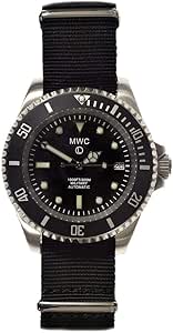 MWC Swiss Quarzo Acciaio Diver Nero Datario Tessuto Uomo Sub Orologio
