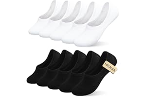TUUHAW Invisible Socks With Heel Grips No Show Trainer Socks Ankle Socks Cotton Liner Socks 10 Pairs for Men Women