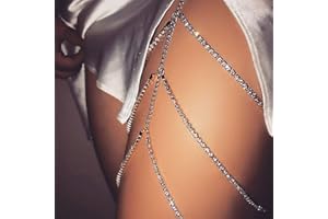 Zookey Couches Strass Chaîne de Jambe Argent Brillant Cristal Cuisse Chaîne Discothèque Corps Chaîne Bijoux pour Femmes et Filles