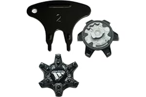 Golf Shoe Spikes,20 Pcs Golf Spikes Replacements with 1 Pcs Golf Shoe Cleats Wrench Easy Installation Second Generation (Black Grey) LONGKUN