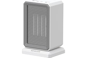 BENGUOO Chauffage d'appoint Economique, 1500W PTC Ceramique Petit Radiateur Electrique Soufflant avec Minuterie, 70° Oscillation Radiateurs Soufflants Électrique Basse Consommation pour Maison Bureau
