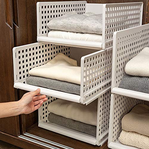 Like-very - Juego de 4 Cajas de Almacenamiento apilables para armarios