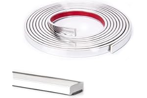 Art3d Flexible Vinylleiste zum Abziehen und Aufkleben, 3 m, für Wandfliesen, Küchenrückwand, Spiegelrahmen aus Edelstahl