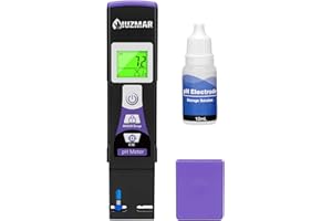 UIUZMAR pH Mètre pour L'eau, Testeur de pH Numérique avec Bandelettes de Test pH à Affichage Couleur Pour L'hydroponie, L'aquarium, la Piscine, la Mesure du pH de L'eau Potable