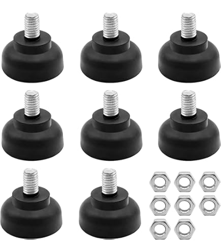 Jeyrup 16 stuks rubberen voetjes schroefbaar meubelglijders zwart meubelpoten tafelpoten antislipfolie rubberen mat outdoor meubelbescherming verhoging hoogte met M5schroeven