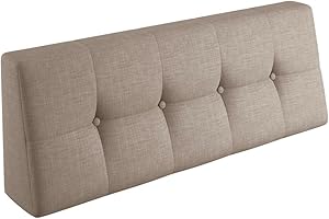 sunnypillow Palettenkissen für Gartenmöbel - Rückenkissen 120x40x20/10cm - Rückenpolster für Bett und Sofa - Palettenpolster für Palettenmöbel - Gesteppte Kissen mit Knöpfen - Rückenlehne Beige
