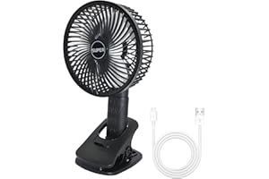 EXTFANS 4 En 1 Mini Ventilateur Usb Rechargeable, Ventilateur Bureau 3 Vitesses, Ventilateur De Table Portable Pour Poussette, Ventilateur Silencieux pour Bureau/Maison/Camping (Noir)