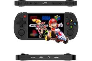 BY L.T GameBox V2 | Consola de juegos portátil + 15.000 juegos pantalla Full HD de 4" de alta resolución + memoria 128 GB ampliable, licencia Linux 2.0, WiFi, multijugador + 4 disparadores traseros R1/L1 R2