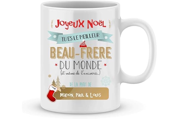 Cadeau de noël beau-frère - Mug personnalisé meilleur beau-frère du monde
