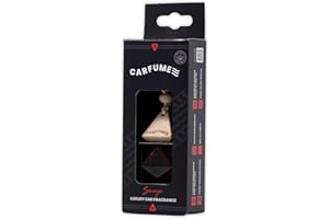 Carfume Original Savage Car Air Freshener | Premium Fresh Bergamot & Woody Ambergris Fragrance | Luxury Red Recyclable Scented Diffuser For Men - Odour Eliminator - UK Made Car Accessories