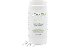 ‎ZEOBENTMED ZeoBent MED 200 Detox-Kapseln, Medizinprodukt, hochdosiert, hochwirksam ultrafein 9µm, Apothekenqualität, Entgiftung von Schwermetallen, 100% Zeolith-Klinoptilolith, Zeolith Bentonit