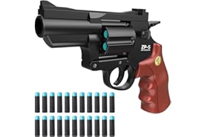 FWHFNB Pistola Giocattolo per Bambini,Revolver,Pistola Giocattolo,Con Caricatore Girevole a 360° e 22 Freccette in Schiuma Morbida,Per Bambini Da 7 In Su