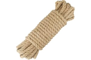 ‎JIJACRAFT jijAcraft 10mm Sisal Seil zum Basteln: Natur Dicke Hanfseil Kokosseil 10m Kordel für Katzen Kratzbaum Jute Tau Geflochten für Kletternetz, Seil Baum Anbinden für Umzugskartons, Wasserschildkröten