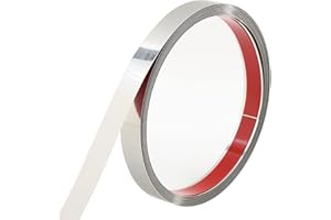 Trimold Moldura para Pared, de Acero Inoxidable Cepillado (Acabado Espejado), Tira Metálica Flexible y Autoadhesiva para Chimenea, Techo, Marco de Espejo y Más, Plateado, 5m x 2cm