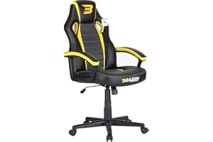BraZen Salute PC Chair Gaming Chair for Adults Office Chair Computer Chairs Gaming Chairs for Adults Adult Gaming Chair Video Game Chairs Adult Chair - Black Yellow