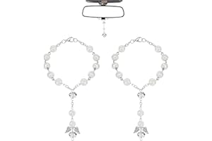 Mrltau 2 Pcs Schutzengel Autospiegel Anhänger, Schutzengel Auto Deko Innenraum, Führerschein Bestanden Geschenk, Guardian Angel Gift, Autozubehör Innenraum, Auto Glücksbringer(Silber)