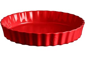 Emile Henry Tourtière haute/plat à tarte 32 cm, céramique, Grand Cru EH346032