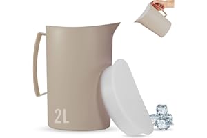 MYPICOMPANY Jarra Agua Plastico Premium 2l - Libre de Bpa, Multifuncional para Celebraciones y Actividades al Aire Libre, Jarra de Agua Plastico Color Marrón (MARRON)