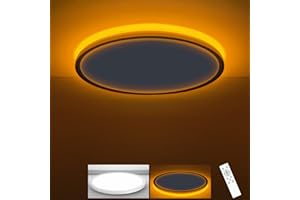 ‎ZEMTY zemty 30W LED Deckenleuchte Dimmbar, 38CM 3000LM Deckenlampe mit Fernbedienung, Groß Flach Deckenleuchte Rund mit nachtlichtfunktion für Schlafzimmer Wohnzimmer Kinderzimmer(Weiß,1Stücke)