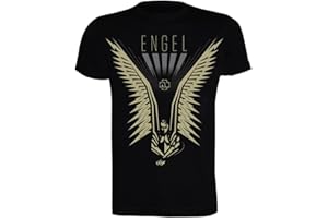Rammstein Herren T-Shirt Flügel Offizielles Band Merchandise Fan Shirt schwarz mit Gold metallic Front Print