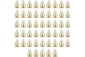 PYAIOVR 50 Pzi Borchie a Cono Rivetti Punk in Metallo Borchie Decorative Conica Borchie Rivetti Pelle Punk Cono Spikes Filettate Rivet con Vite Gold 7x10mm