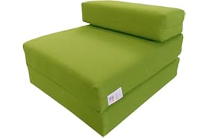 MyLayabout Kids Single Z Bed Memory Foam Guest Bed/Fold Out Spare Bed Sofa/Chair/Futon/Mattress | Lime Green