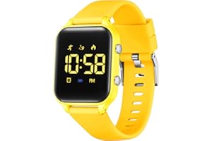 Timever orologio digitale bambina bambini con contapassi,sveglia,cronometro,luce,data-orologio per ragazzi e ragazze senza app e telefono con cinturino in silicone