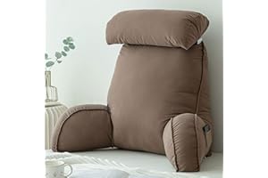 FEAW Komfortables Lesekissen Rückenkissen,Bettruhe Kissen Mit Armlehne,mit Nackenkissen und Einstecktasche,für Lesen,Arbeiten,und Spielen auf dem Bett ​Couch