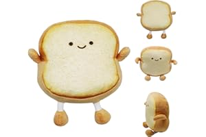 GD HUA Cuscino per pane tostato, a forma di pane, divertente, per toast, peluche, 18 cm, per la decorazione della casa (emoticon sorridente)