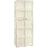 Tontarelli omnimodus armadio 5 moduli 5 ripiani 4 vani aperti, angora, 79 x 43 x 203 centimeters