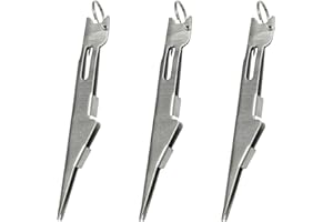 BLMHTWO 3PCS Fishing Knot Tying Tool, Tie Quick Knot Tyer Fishing Knot Tying Tool, Fly Fishing Angler Accessories Nail Knot Tying Tool for Hooks, Lures and Line (Silver)