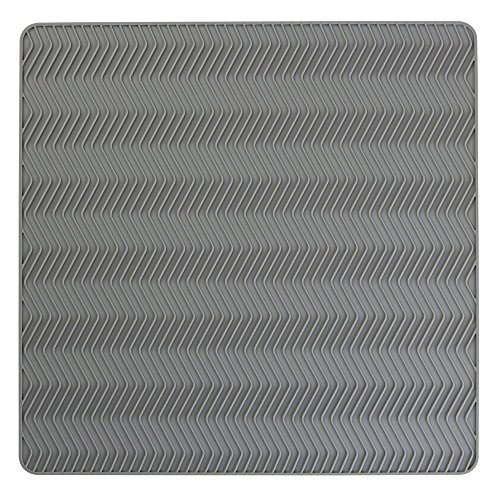 mDesign Abtropfmatte Silikon in grau – Spülablage (medium) für die Küche – auch als Untersetzer für Töpfe und Pfannen bestens geeignet – spülmaschinenfest - 4