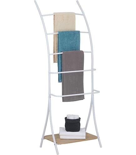 Duerté Handdoek XL, 110 x 55 x 40 cm, handdoekhouder op standaard, zwart, voor groot en strand, met extra haken
