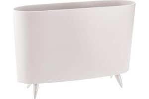 Koziol Milano Zeitungsständer modern, Zeitschriften-Halter, Magazin-Halter, Zeitschriftensammler, Stehordner, standsicherer Zeitungskorb aus Kunststoff, Stehsammler, Zeitschriftenständer, Weiß