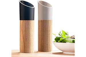 TOPZONE Salz und Pfeffer mühle 2er Set, Salz und Pfeffermühle Salzmühle, Salz und Pfeffermühle, Pfeffermühlen-Set Pfeffer Mühle Gewürzmühle im Set Einstellbarer Keramikschleifkern Mühle