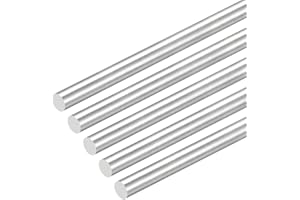 sourcing map 304 Stainless Steel Round Rods, 8mm x 450mm Solid Shaft Rods for DIY Craft Model Car Helicopter Airplane, Pack of 5