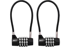 NBYT Stahlkabelseil Zahlenkombination Vorhängeschloss, Durchmesser 5mm, Länge 18cm, für Schließfächer, Aktenschränke, Kleiderschränke, kleine Zäune, kleine Schuppen, Türschlösser für Haustiere