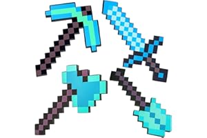 TANGANAN Pickaxe Sword Toys, Kids Game Role-Play Sword and Pickaxe Combo Axe Shovel Game Swords Pick Foam Weapon Action Figure Accessory for Halloween Christmas Video Game Fans (4pcs)