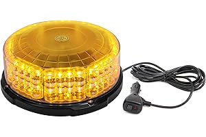 ROUTEKING Car Flashing Beacon Lights - 64LED Rooftop Strobe Light, Emergency Warning Lights with Magnetic Base 12 Modes, for 12V-24V Tractors Van Cars Truck SUV (Amber)
