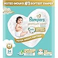 Pampers Premium Care Pant Style Baby Diapers M 54 Count | No Marks Design | Voted India’s #1 Softest Diaper | All in 1 diaper