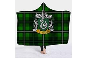 YEDL YEOL Decke Mit Kapuze Gryffindor Slytherin Ravenclaw Hufflepuff Plüsch Kuscheldecke Mit Kapuze Erwachsene Warme Bettwäsche (150 x 200 cm, G)