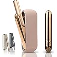 Case Compatible with IQOS ILUMA, Cover + Magnetic Faceplate, Magnetic Side Case, Soft Material Protective Cover, iqos Accessory Bag (Light Gold)