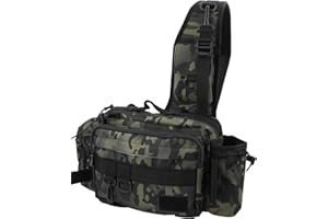 CATIME Bolsa de Carpas y Aparejos de pesca, Impermeable con Cinturón y Correa para el Hombro, Bolsa de Transporte de Camuflaje para Pesca Exteriores
