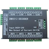 High Power 24 Channel RGB 3A/CH DMX512 Controller Led Decoder Dimmer 500Hz Flicker Free Smoother Dimming DMX Signal Indicator