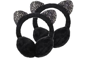 GALPADA 2 Stück Kinder Ohrenschützer Pelz Ohrenwärmer Süße Pailletten Katzenohren Tier Ohrenschützer Winter Warme Outdoor Ohrabdeckung Stirnband Für Kleinkind Jungen Mädchen