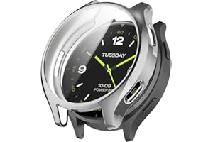 BYISYUE Etui do Xiaomi Watch 2, folia ochronna, silikon TPU ochrona wyświetlacza case cover, ochrona przed zarysowaniami i kurzem obudowa do Xiaomi Watch 2 (srebrne)