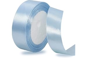 IMSOLDECOR Satinbands Hellblau 25mm Breit, 23 Meters Geschenkband Schleifenband für Geschenkverpackungen, DIY-Basteleien, Blumensträuße, Nähprojekte, Schleifenherstellung, Geburtstags- und Hochzeitsdekorationen