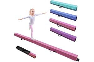 Gmypic Poutre Gymnastique Pliable 240/270/300 cm, Surface en Cuir PU, avec Sac de Rangement Fond Antidérapant, Poutre de Gymnastique Mousse pour Gymnases Enfants et Adultes