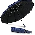 SKYTONE Portable Travel Umbrellas - Umbrellas for Rain Windproof, Strong Compact & Easy Auto Open/Close for Single Use Umbrella for Wind and Rain, Perfect Car Umbrella for Men & Women (Dark Blue)